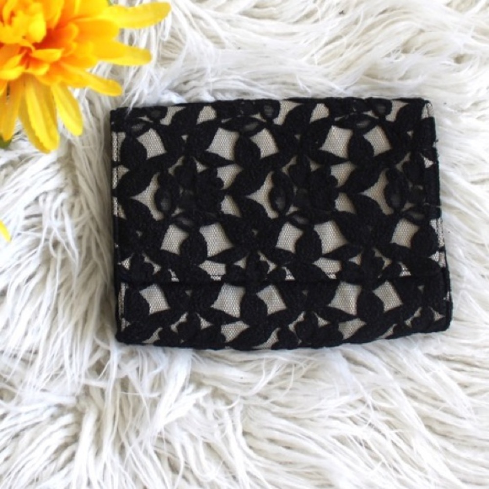 Vintage Neiman Marcus Black Lace Clutch